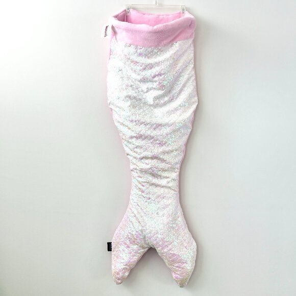 Cynthia Rowley Children Pastel Pink White Iridescent Mermaid Tail Blanket - Picture 1 of 6